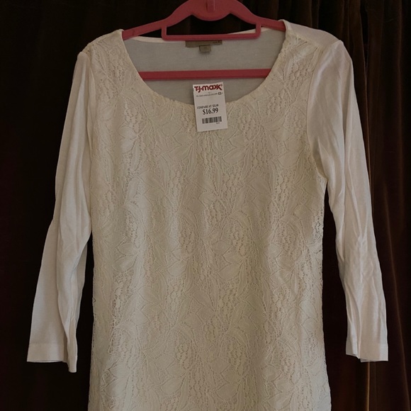 Lace overlay scoop neck - Picture 1 of 4